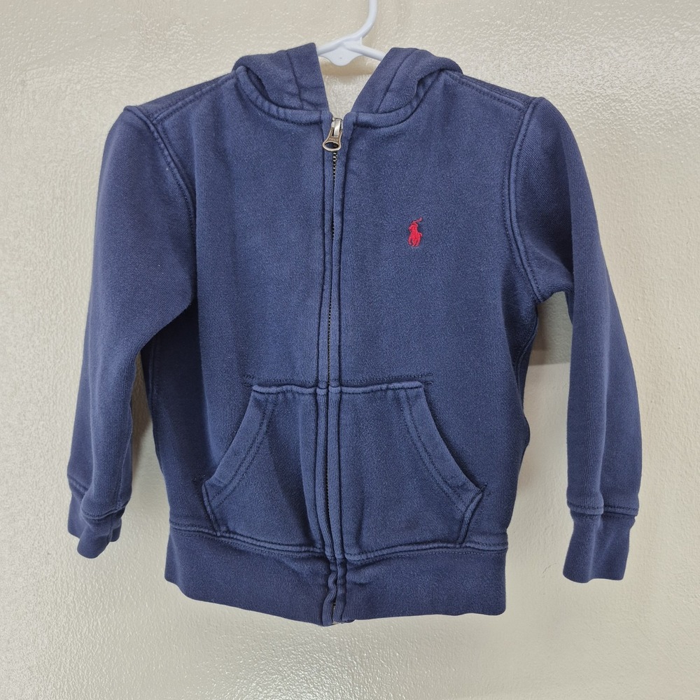 Polo Ralph Lauren Hoodie Kids 4T Navy‎ Blue Full Zip Sweatshirt